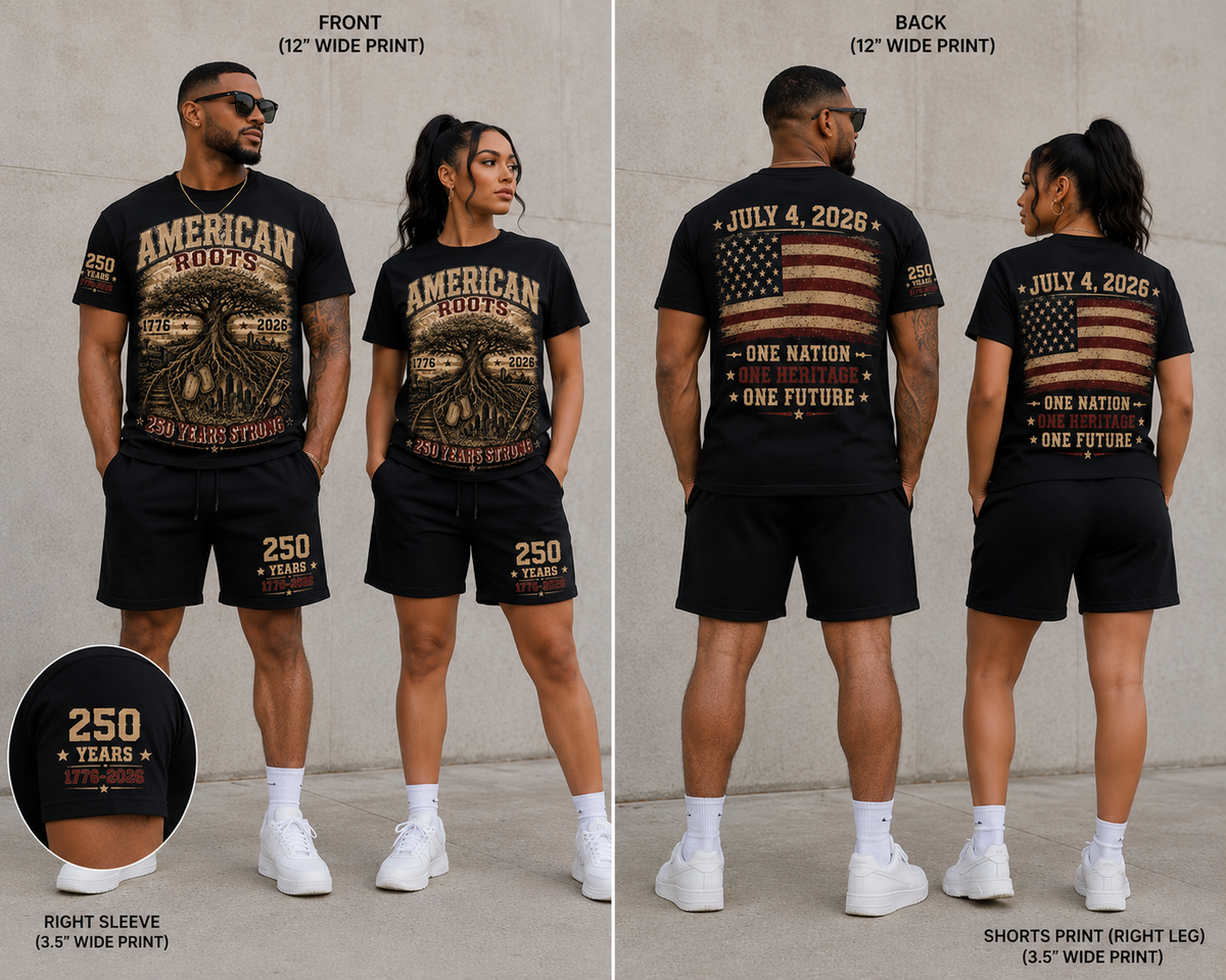 🇺🇸 America 250 Matching Shirt & Shorts Set | Limited Edition 1776–2026 🇺🇸