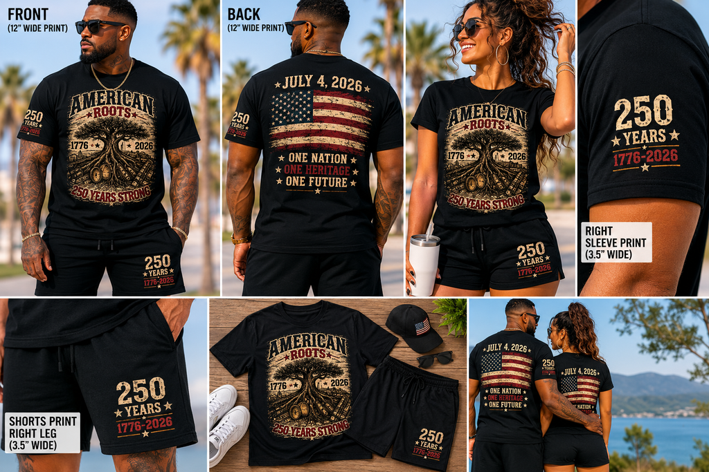 🇺🇸 America 250 Matching Shirt & Shorts Set | Limited Edition 1776–2026 🇺🇸